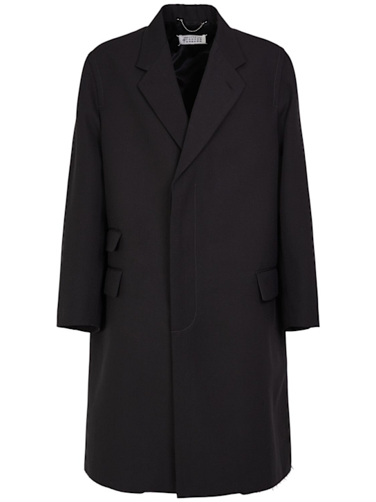 Luisaviaroma Cappotto in tela di lana e seta Promozione temporanea