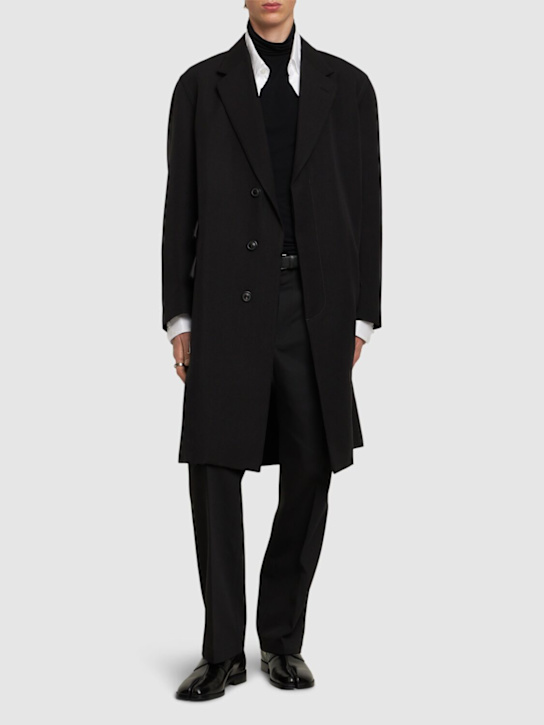 Luisaviaroma Cappotto in tela di lana e seta Promozione temporanea