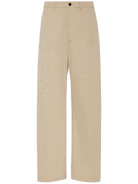Luisaviaroma Pantaloni chino oversize in cotone distressed Spedizione Gratuita