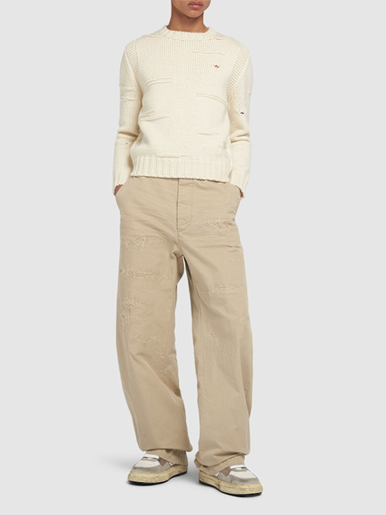 Luisaviaroma Pantaloni chino oversize in cotone distressed Spedizione Gratuita