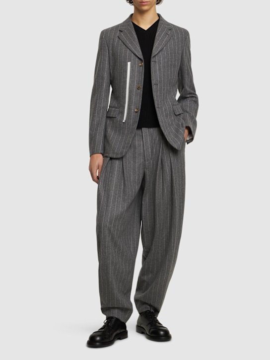 Luisaviaroma Blazer gessato in flanella di lana Offerta esclusiva