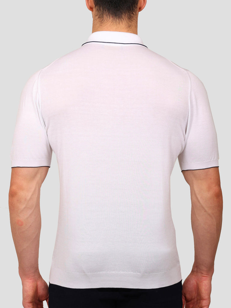 Svevo Maglia Polo con Zip 100% Cotone Supersoft Bianca Convenienza