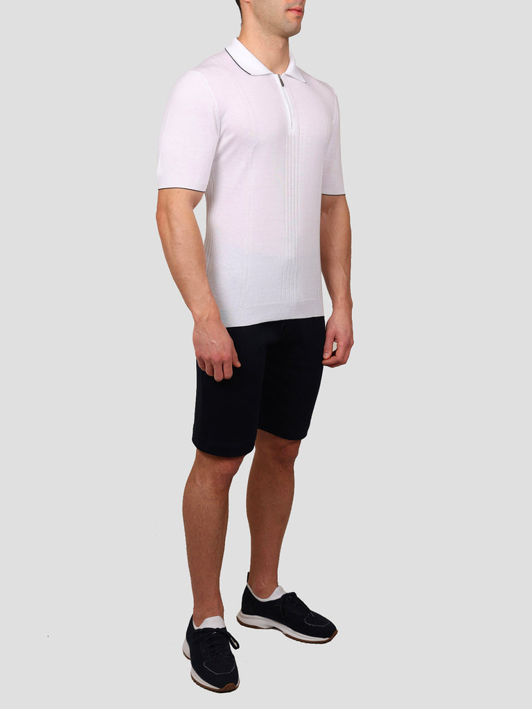 Svevo Maglia Polo con Zip 100% Cotone Supersoft Bianca Convenienza