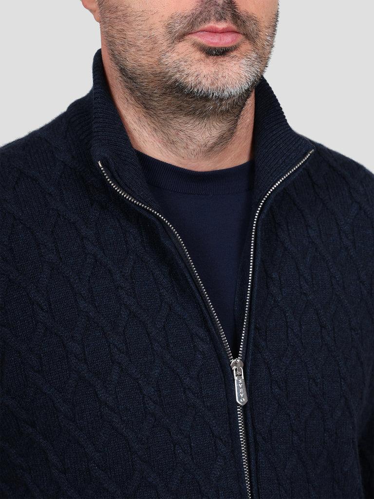 Svevo Giubbotto in Cashmere Blu Prezzo Ridotto