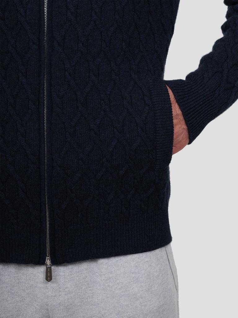 Svevo Giubbotto in Cashmere Blu Prezzo Ridotto