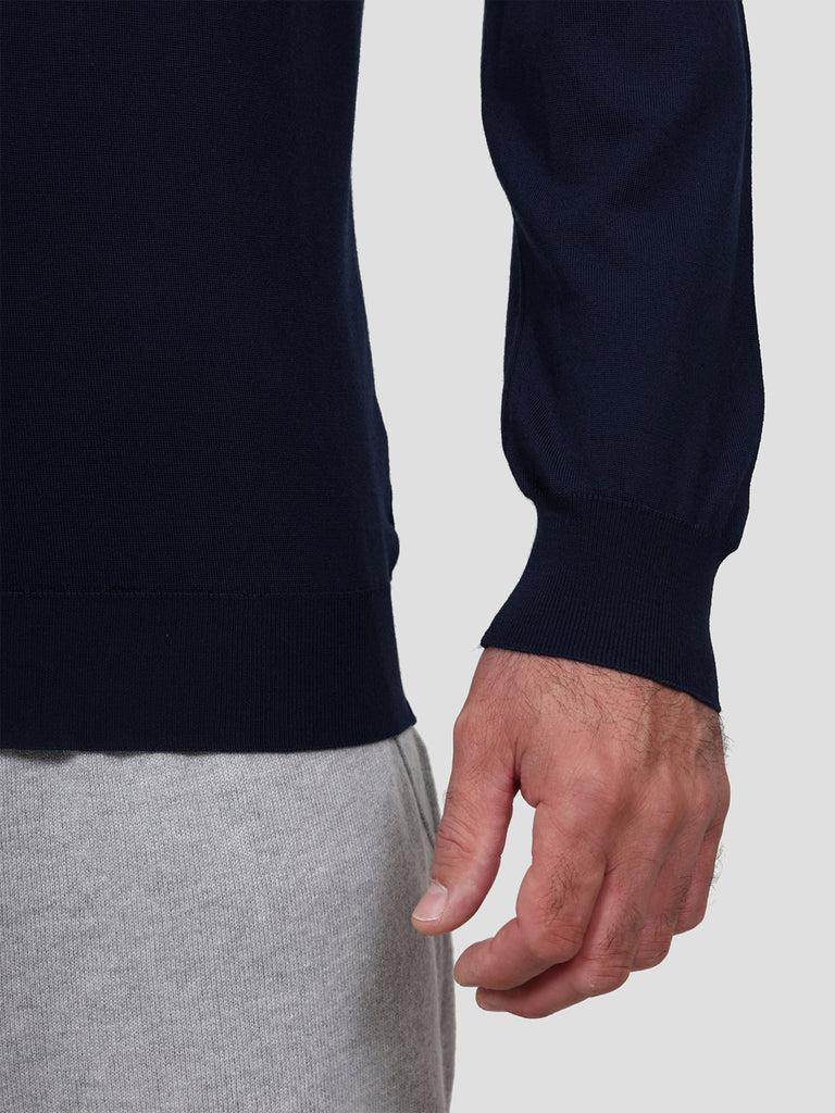 Svevo Maglia Girocollo Lana Merino Superfine 160's Blu In Vendita