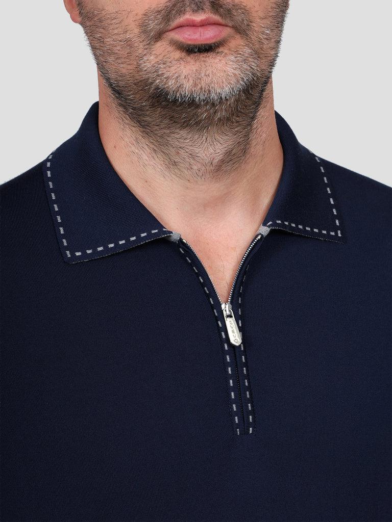 Svevo Maglia Polo Lana Merino Superfine 160's Blu Offerte