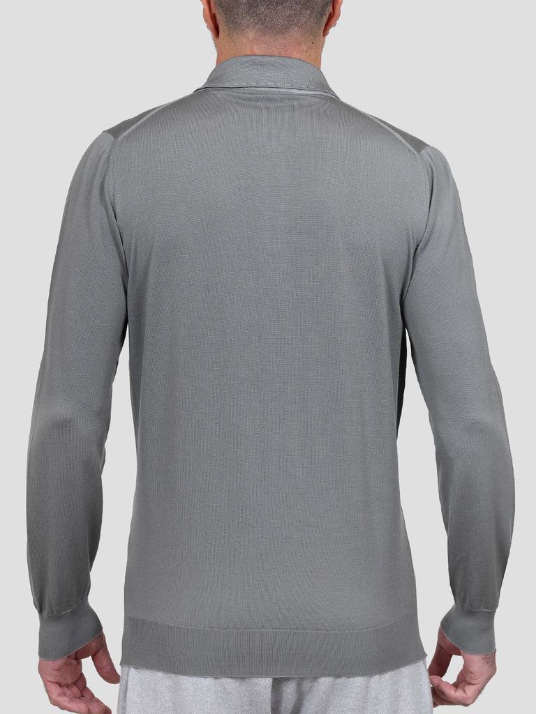Svevo Maglia Polo Lana Merino Superfine 160's Grigia Vendita Calda