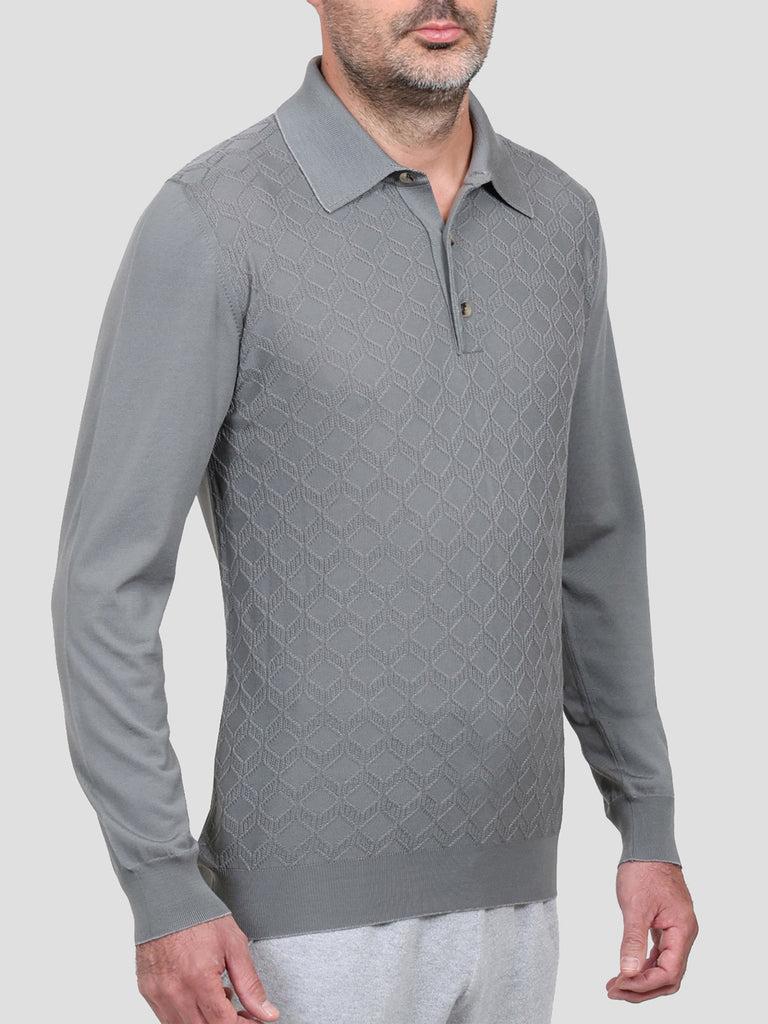 Svevo Maglia Polo Lana Merino Superfine 160's Grigia Vendita Economica