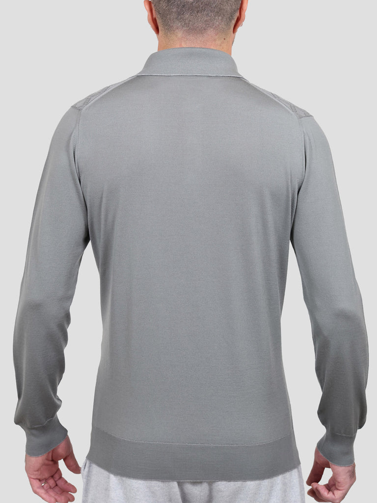 Svevo Maglia Polo Lana Merino Superfine 160's Grigia Vendita Economica