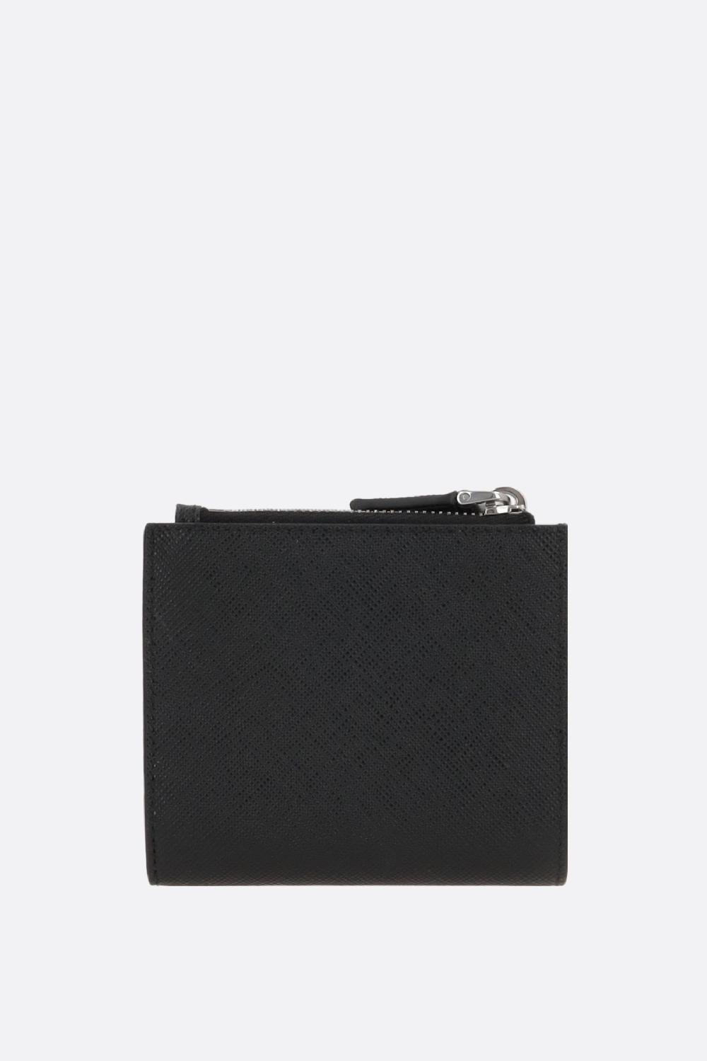 PRADA portafogli compatto in pelle Saffiano Negozi Online