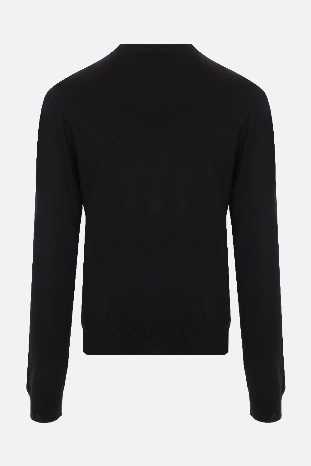 PRADA pullover in seta intarsio logo Fino Al -60%