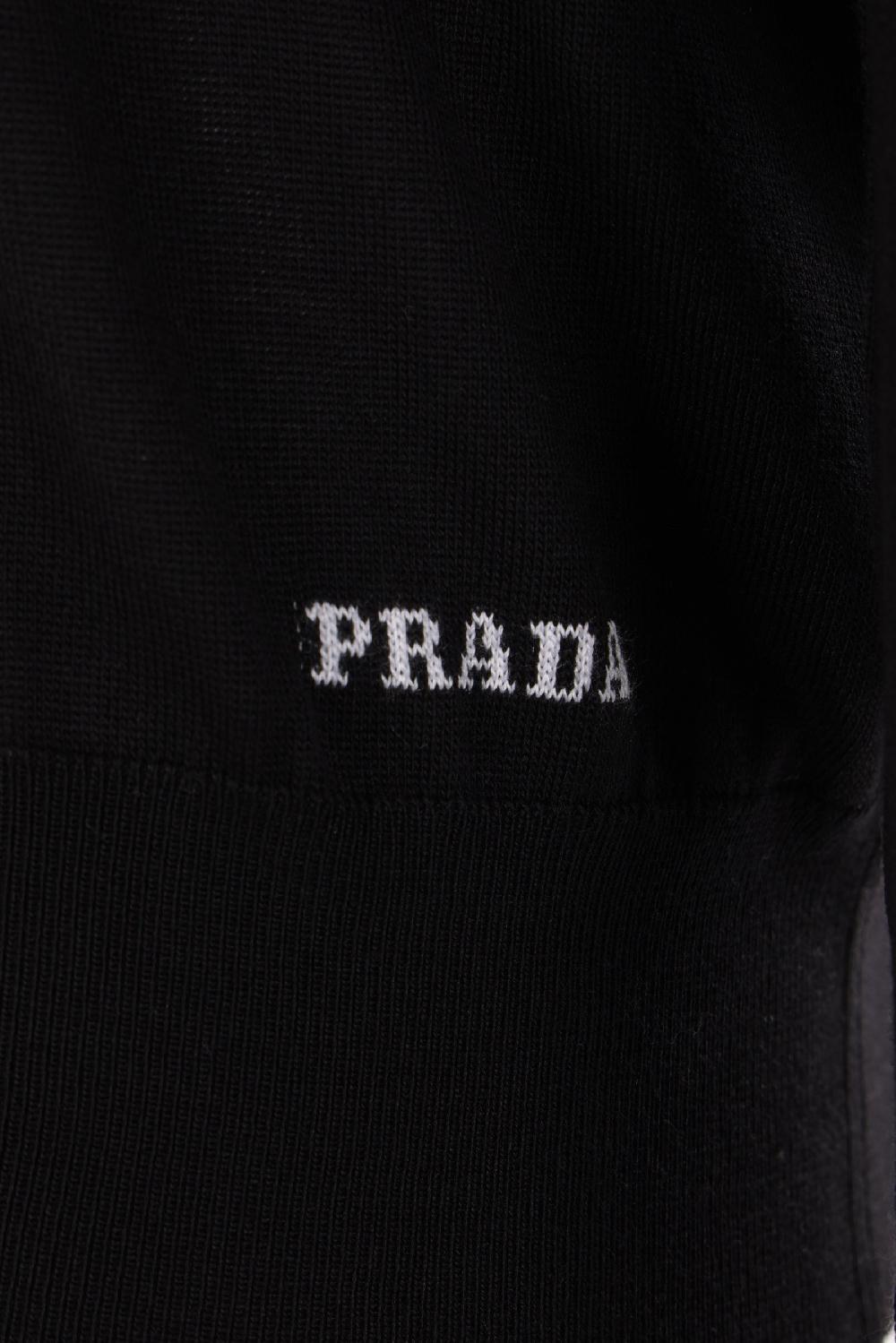PRADA pullover in seta intarsio logo Fino Al -60%