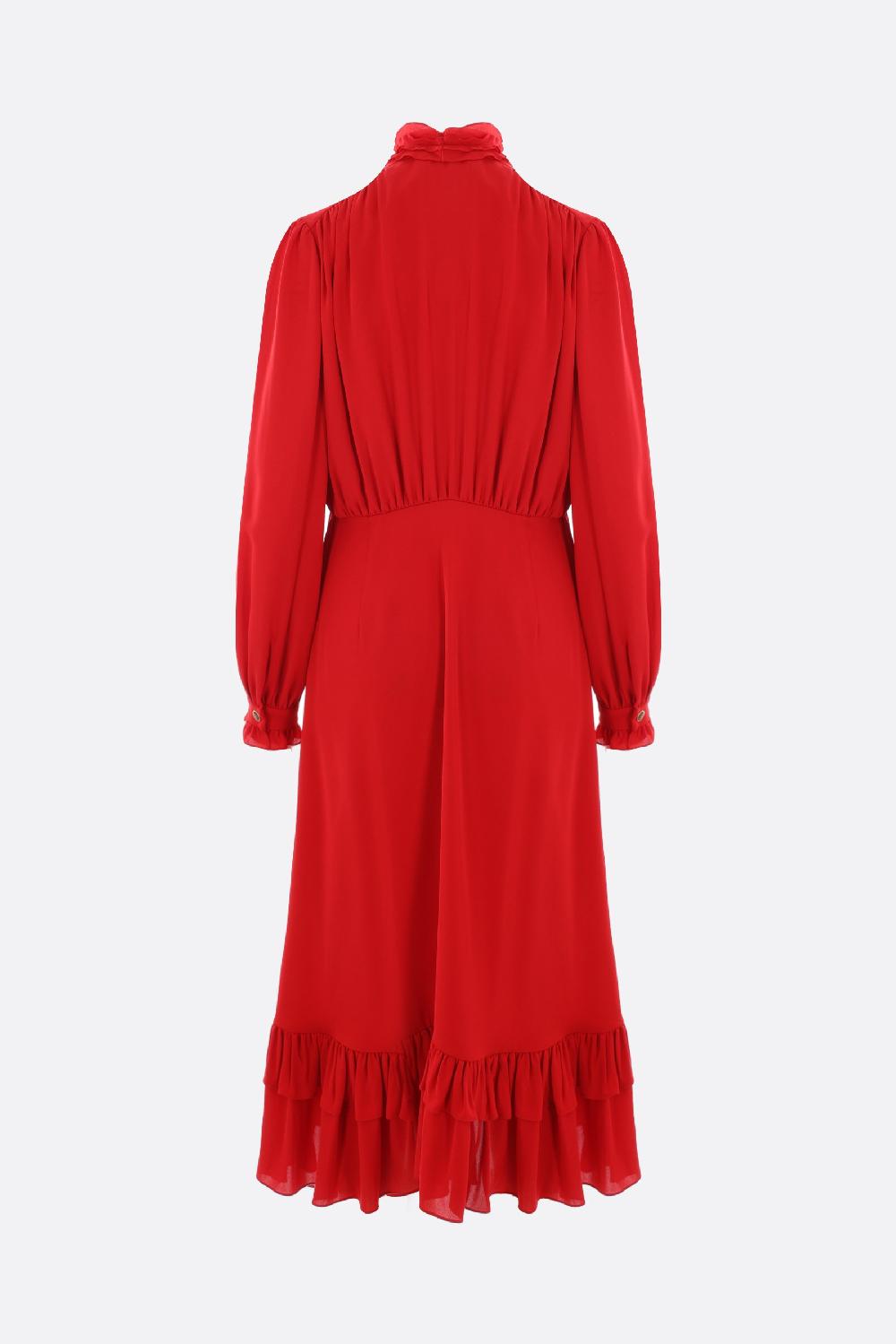 VALENTINO GARAVANI abito midi in georgette con rouches In Saldo