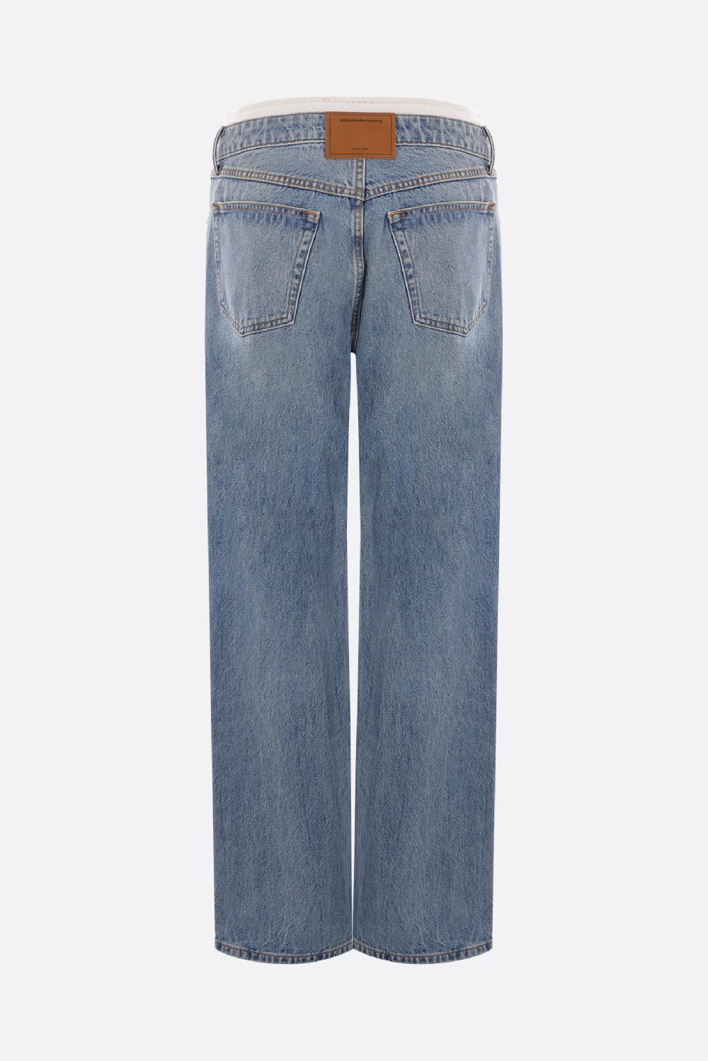 ALEXANDER WANG jeans in denim con fascia pointelle Italy