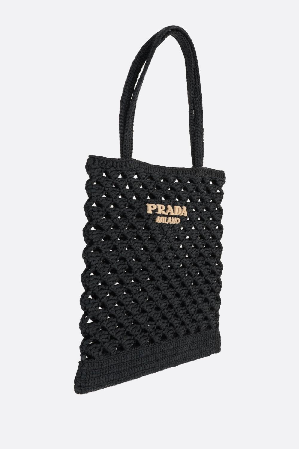 PRADA borsa shopping in rafia sintetica Consegna Veloce