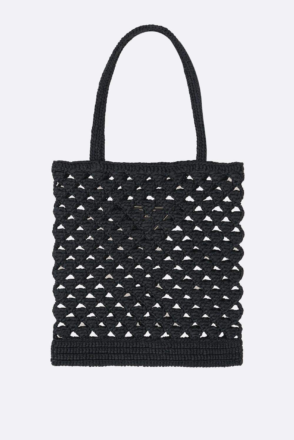 PRADA borsa shopping in rafia sintetica Consegna Veloce