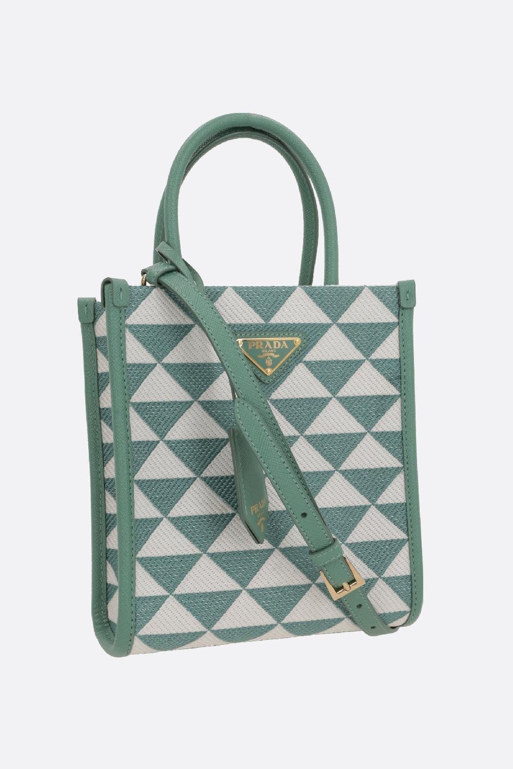 PRADA borsa tote Prada Symbole mini in jacquard Vendite stagionali
