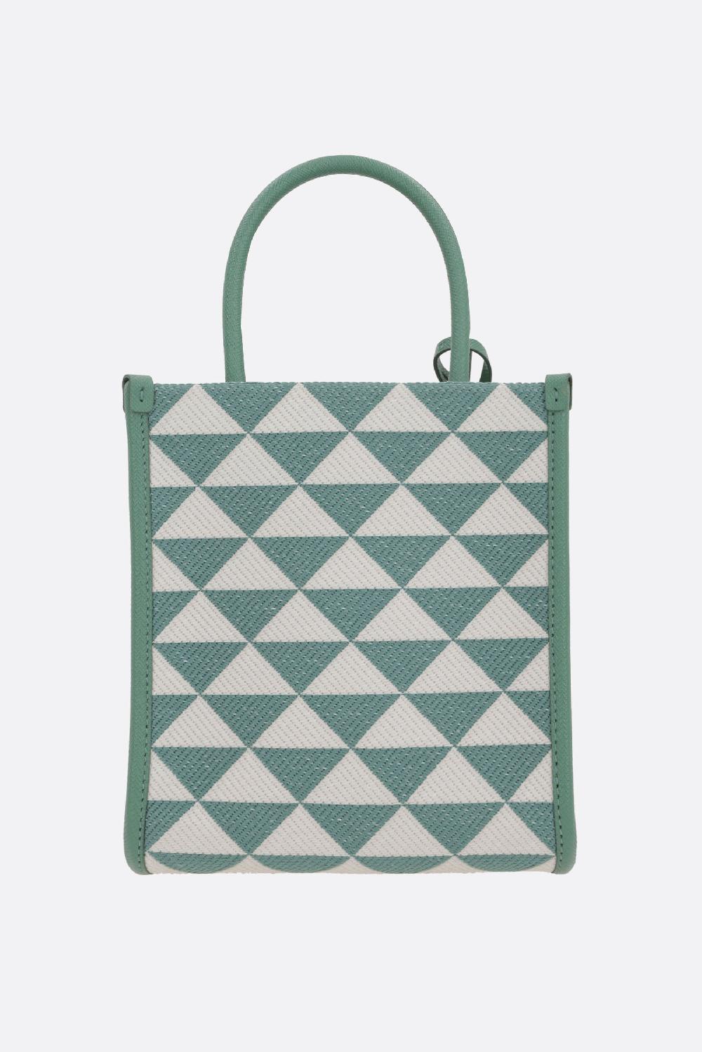 PRADA borsa tote Prada Symbole mini in jacquard Vendite stagionali