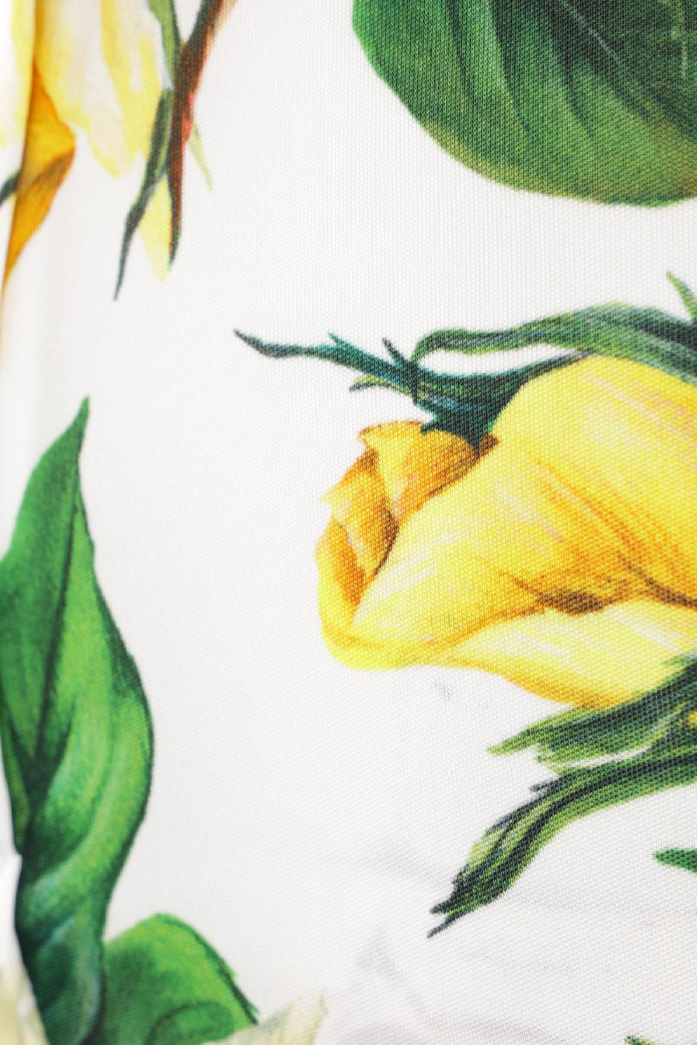 DOLCE & GABBANA abito in viscosa stampa Rose Gialle Promozione