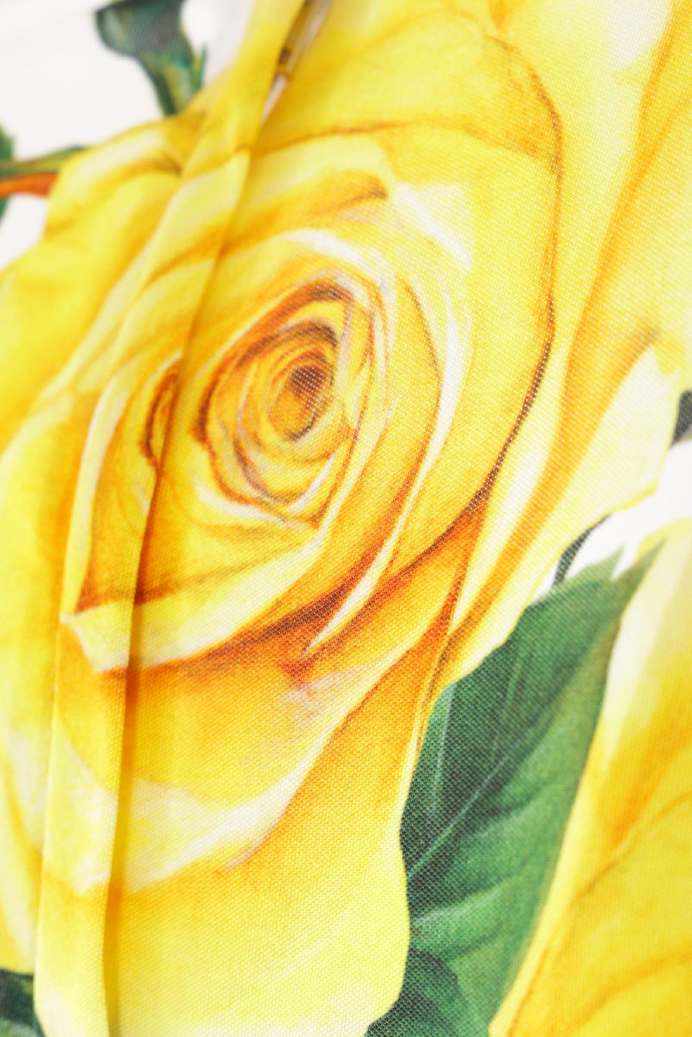 DOLCE & GABBANA abito in viscosa stampa Rose Gialle Promozione
