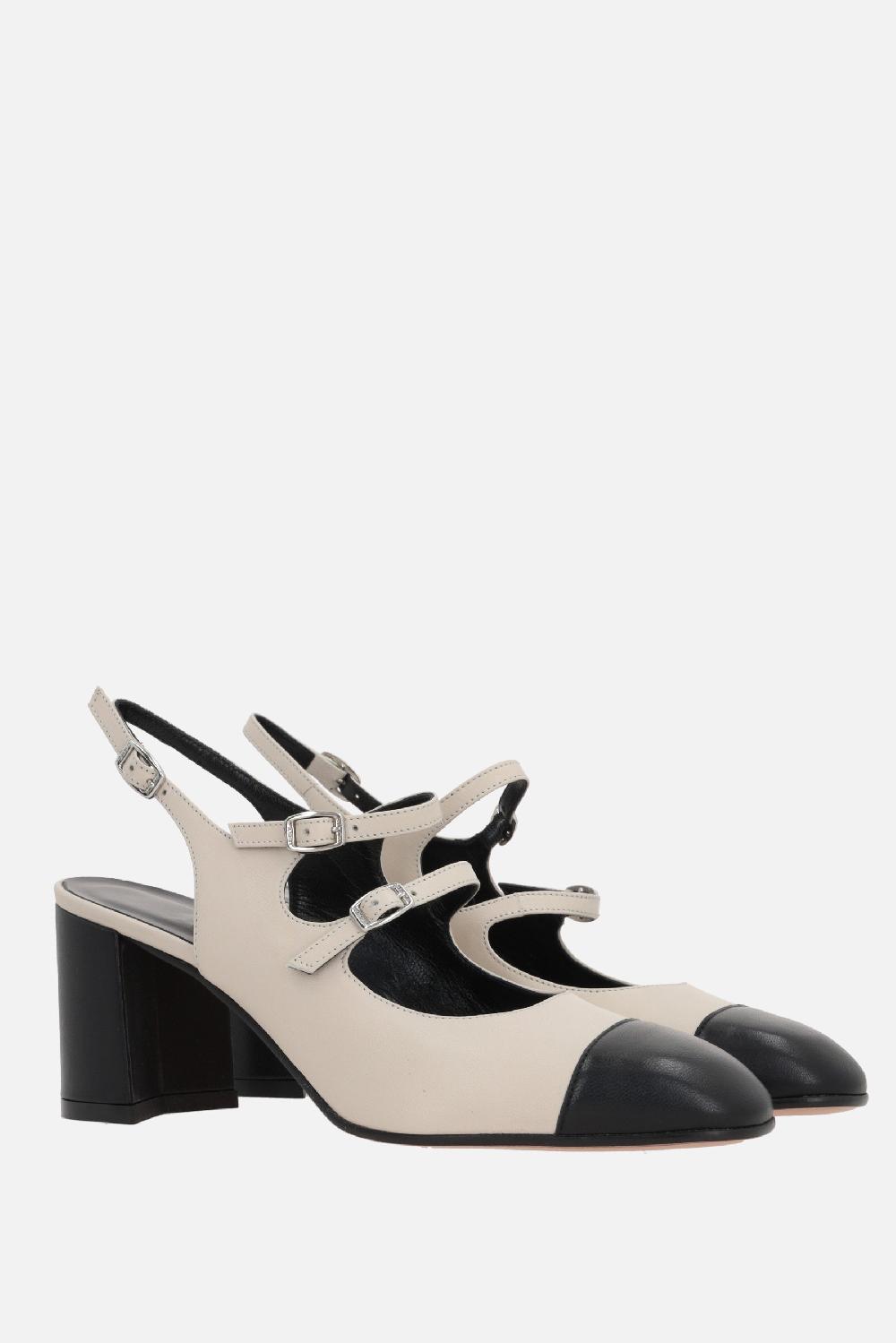CAREL PARIS slingback mary-jane Papaya in nappa bicolore Qualità Garantita