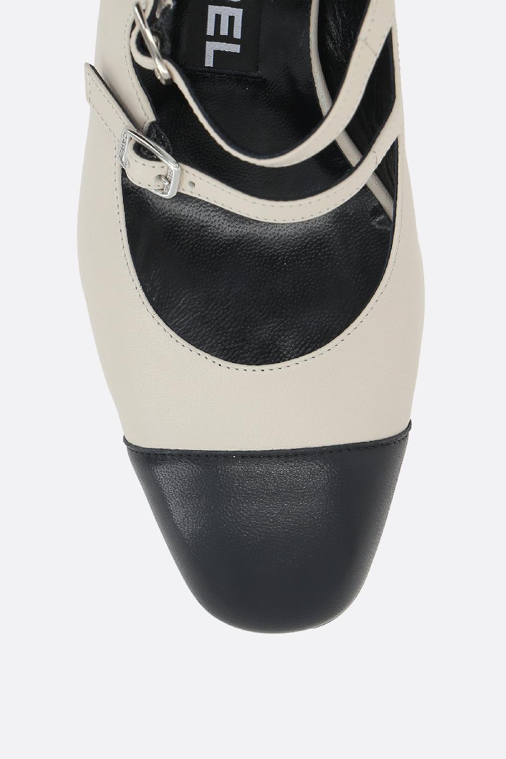 CAREL PARIS slingback mary-jane Papaya in nappa bicolore Qualità Garantita