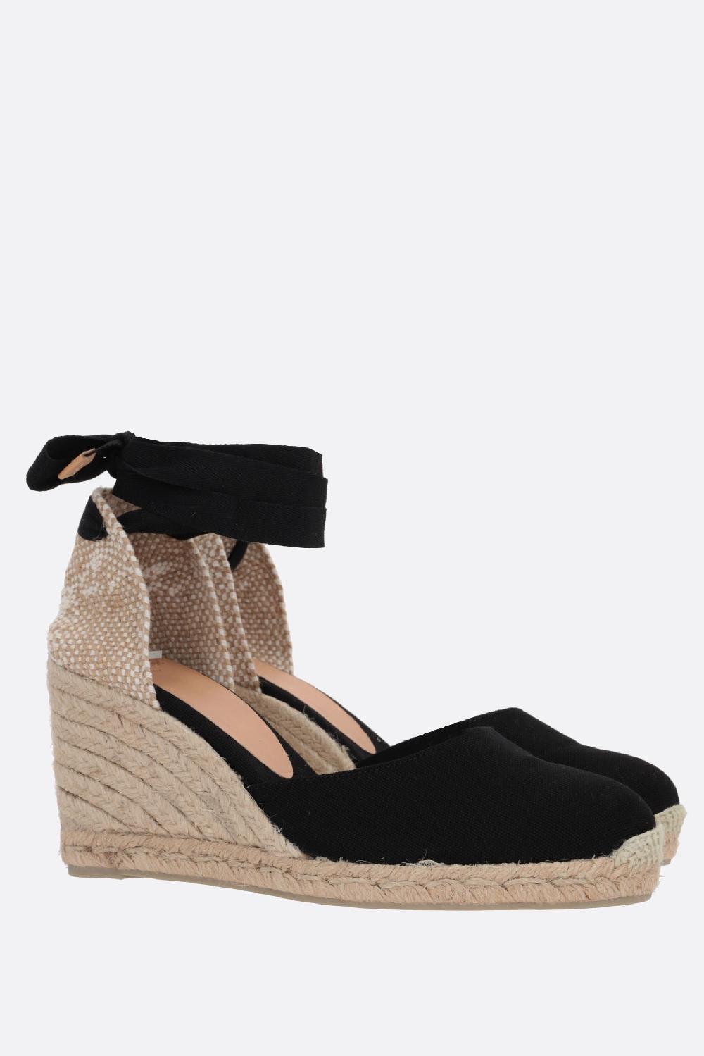 CASTANER espadrilla con zeppa Carina in canvas e iuta Sconto