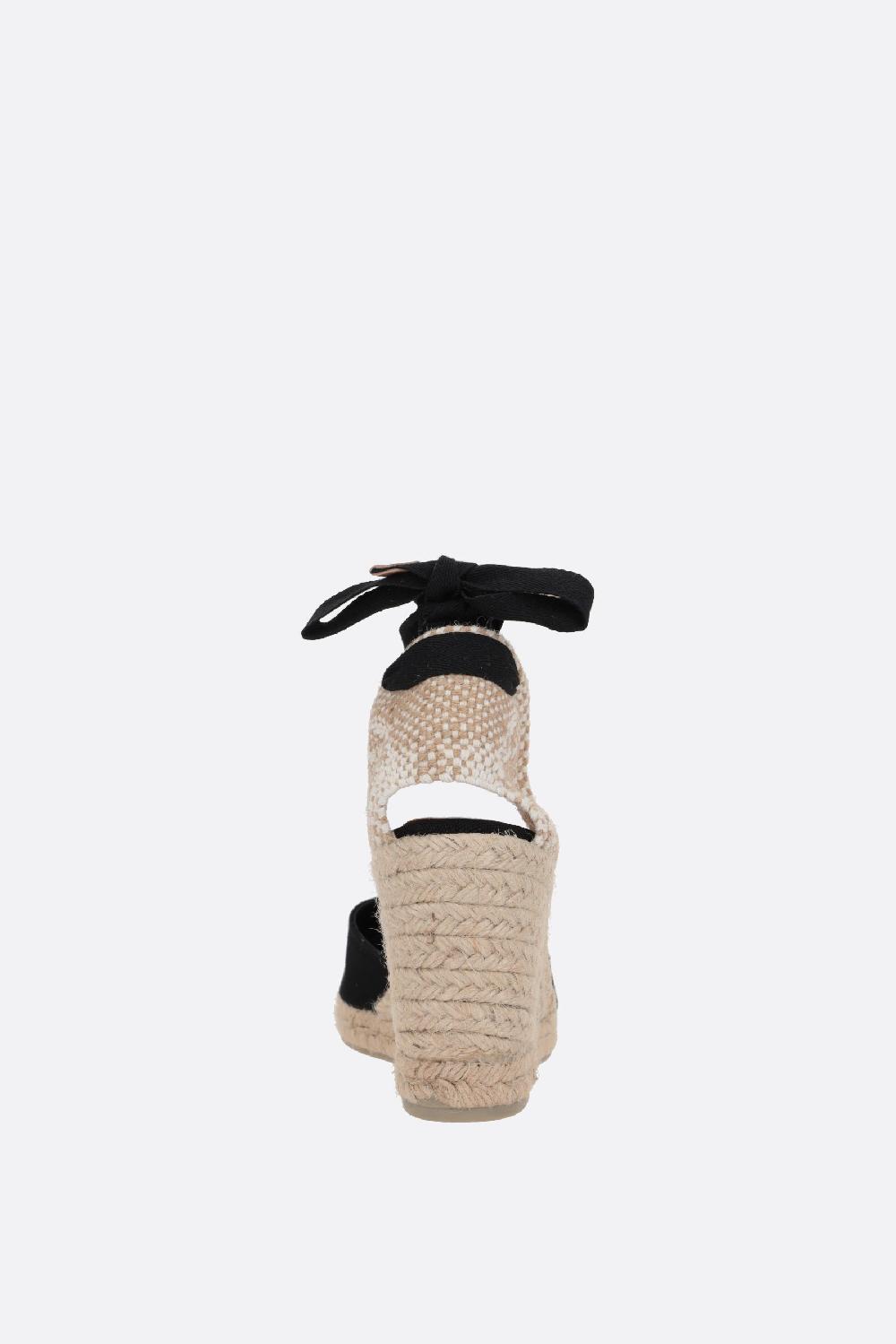 CASTANER espadrilla con zeppa Carina in canvas e iuta Sconto