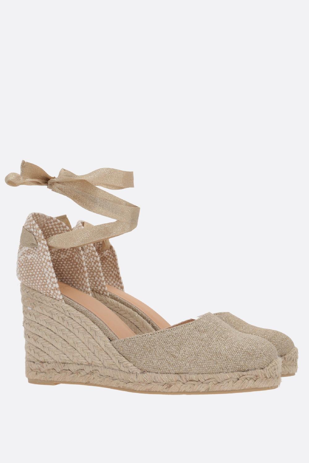 CASTANER espadrilla con zeppa Carina in canvas e lurex Offerta