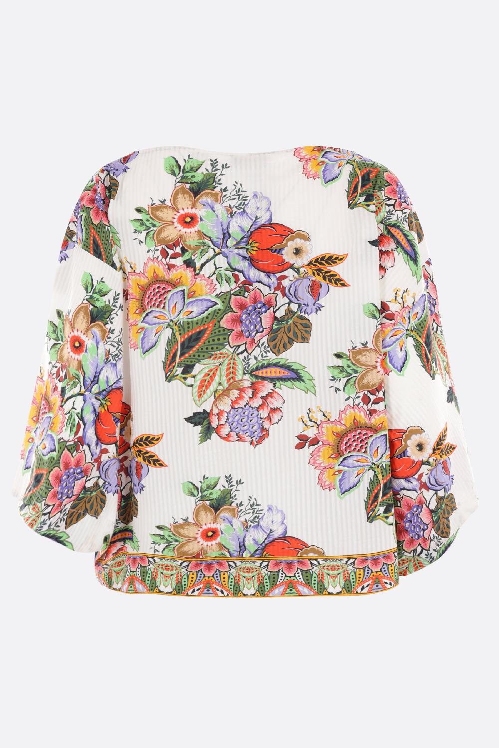 ETRO blusa caftano in cotone e seta jacquard In Vendita