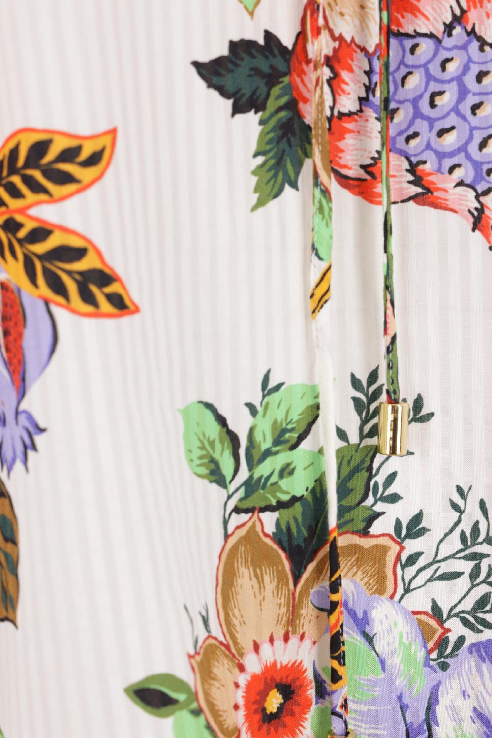 ETRO blusa caftano in cotone e seta jacquard In Vendita