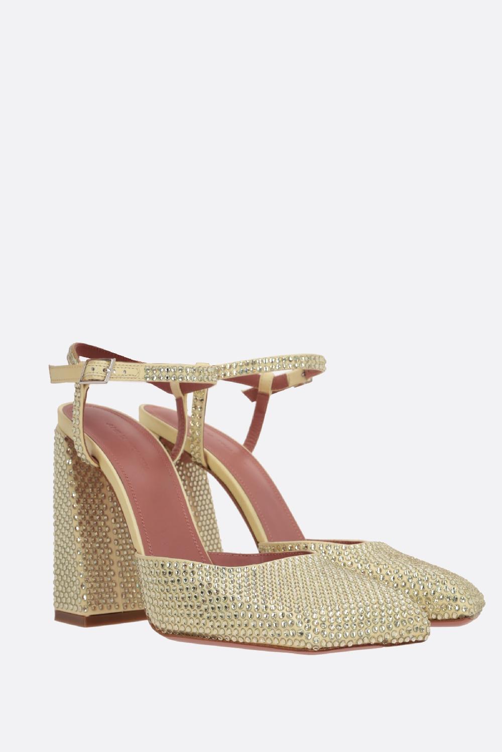 AMINA MUADDI slingback Charlotte in raso con cristalli Saldi Di Fabbrica