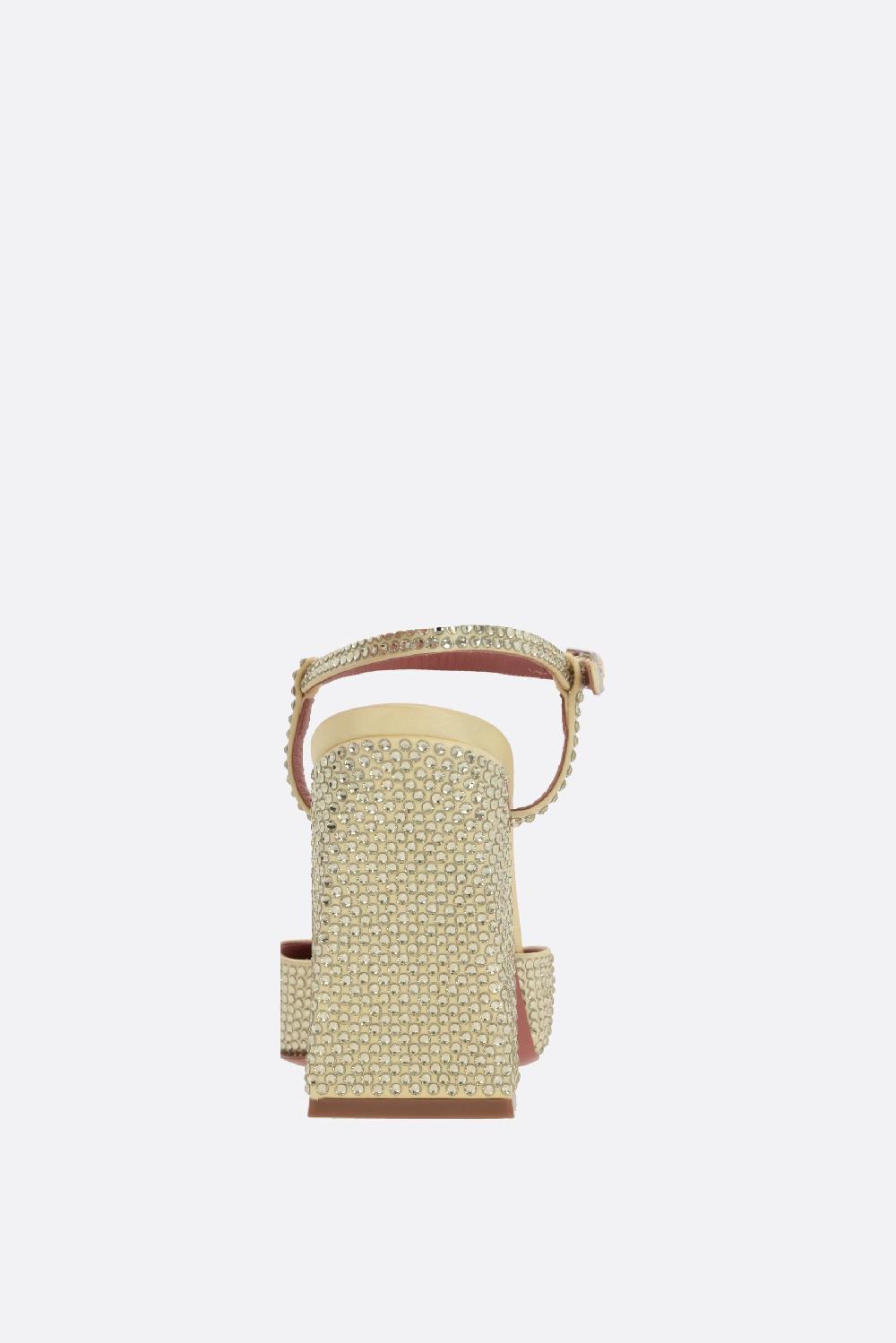 AMINA MUADDI slingback Charlotte in raso con cristalli Saldi Di Fabbrica