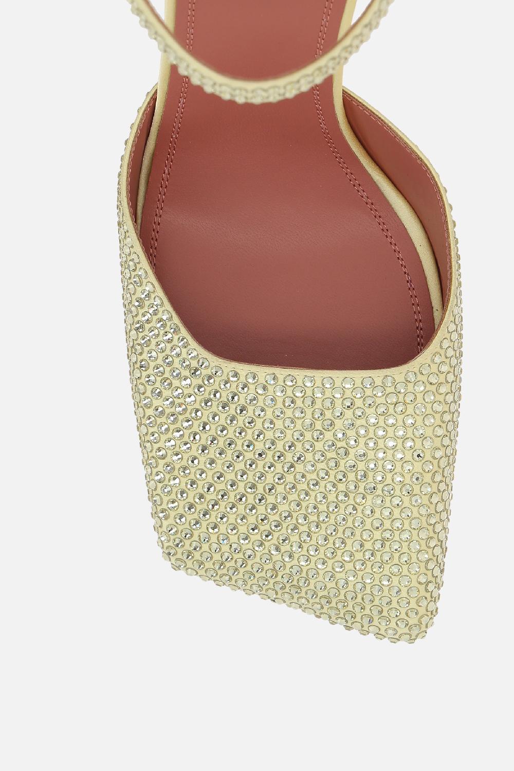 AMINA MUADDI slingback Charlotte in raso con cristalli Saldi Di Fabbrica