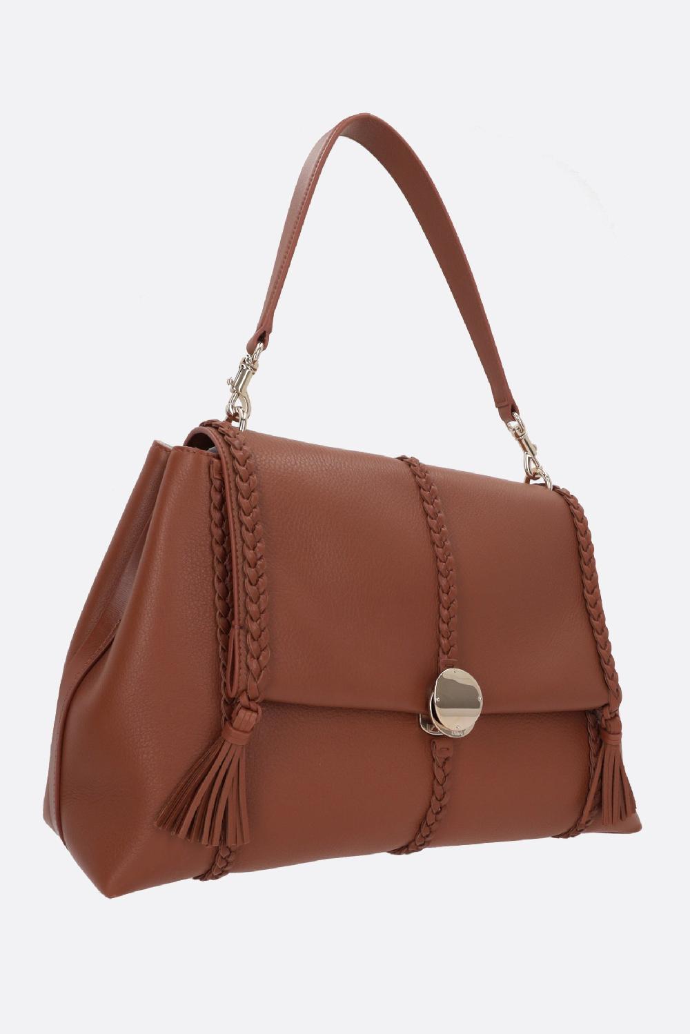 CHLOÉ borsa a spalla Penelope large in pelle martellata Nuovo