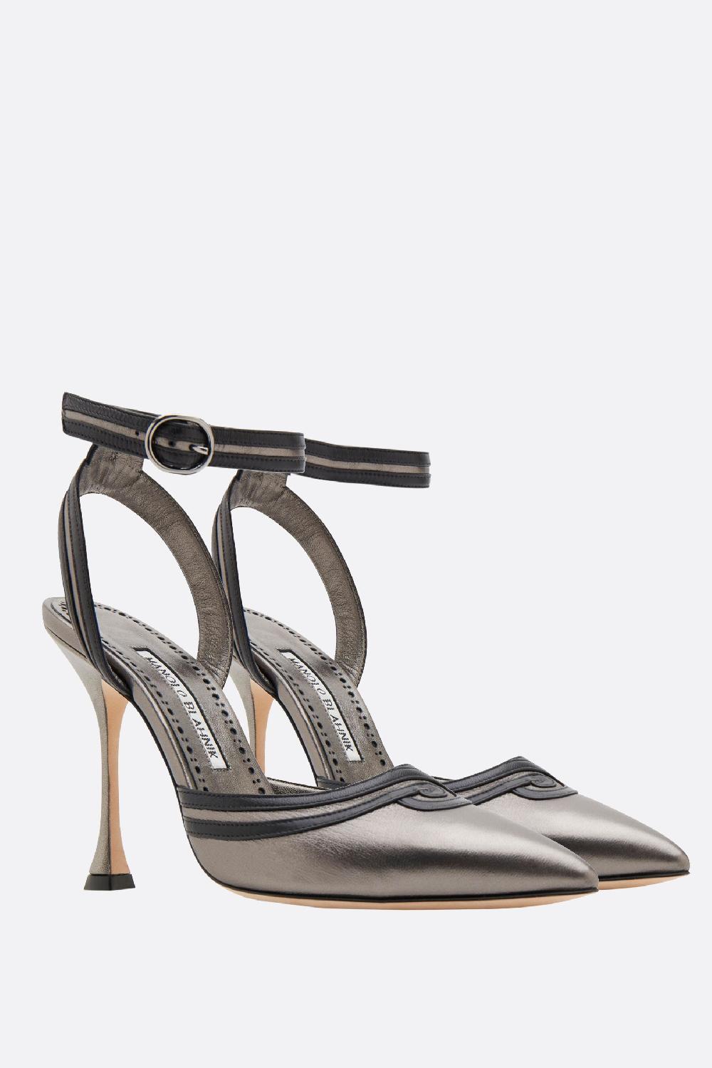 MANOLO BLAHNIK slingback Chonga in nappa laminata Qualità Garantita