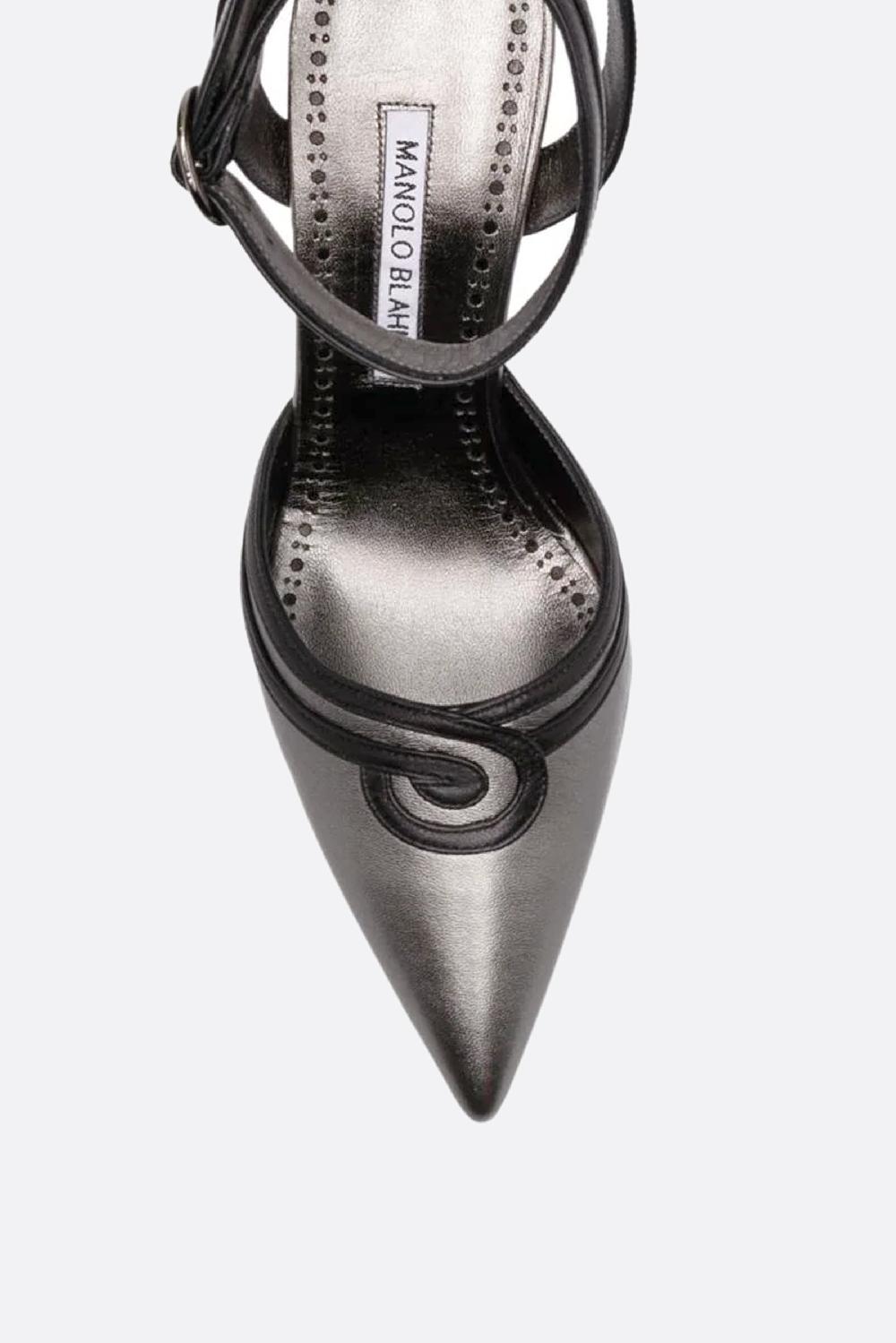 MANOLO BLAHNIK slingback Chonga in nappa laminata Qualità Garantita