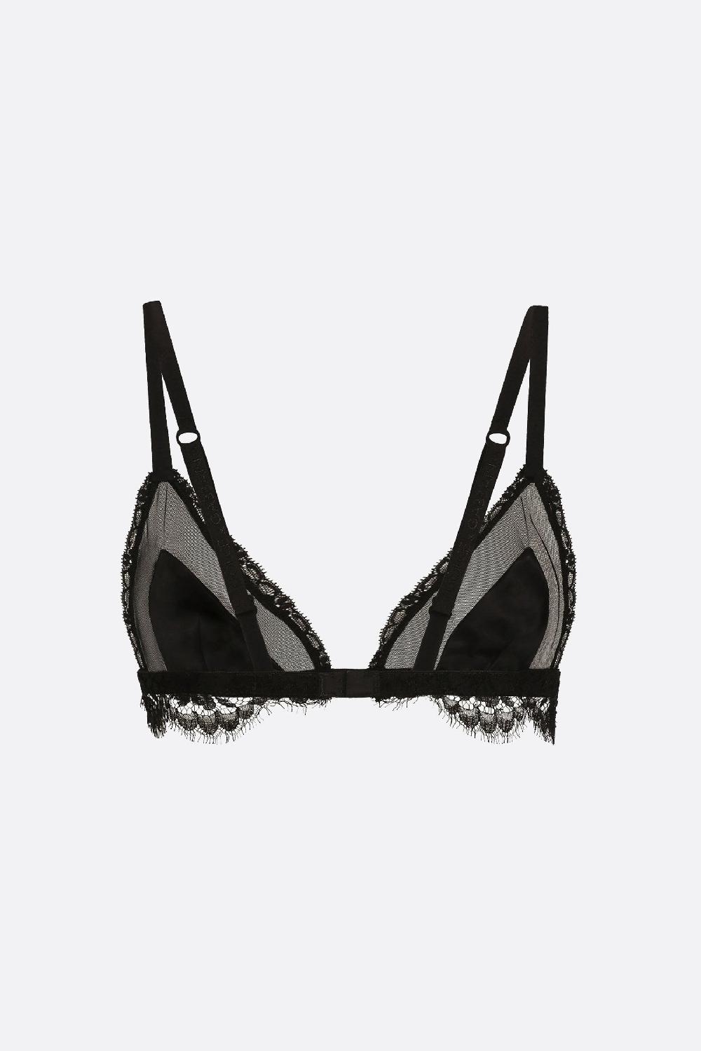 DOLCE & GABBANA reggiseno a triangolo in raso e tulle Fino Al -60%