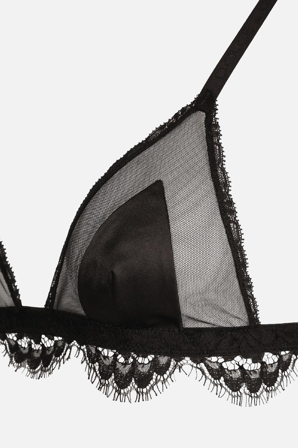 DOLCE & GABBANA reggiseno a triangolo in raso e tulle Fino Al -60%