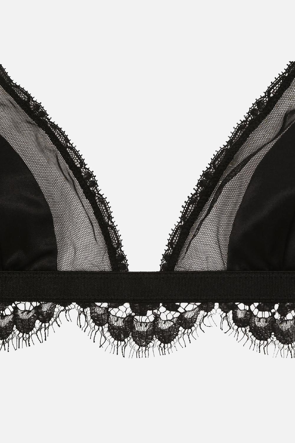 DOLCE & GABBANA reggiseno a triangolo in raso e tulle Fino Al -60%