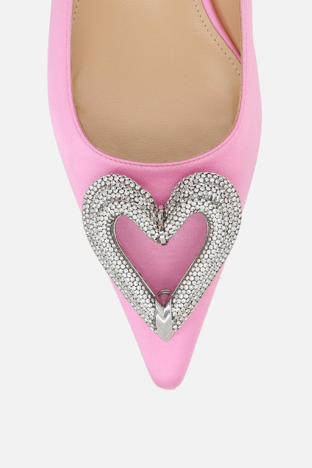 MACH & MACH ballerina Triple Heart in raso Vendita Calda