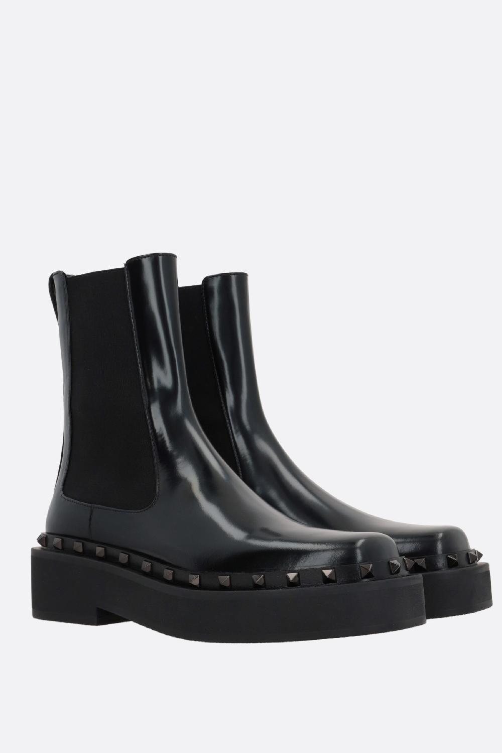VALENTINO GARAVANI stivaletto My-Way Rockstud in pelle liscia Saldi Di Fabbrica