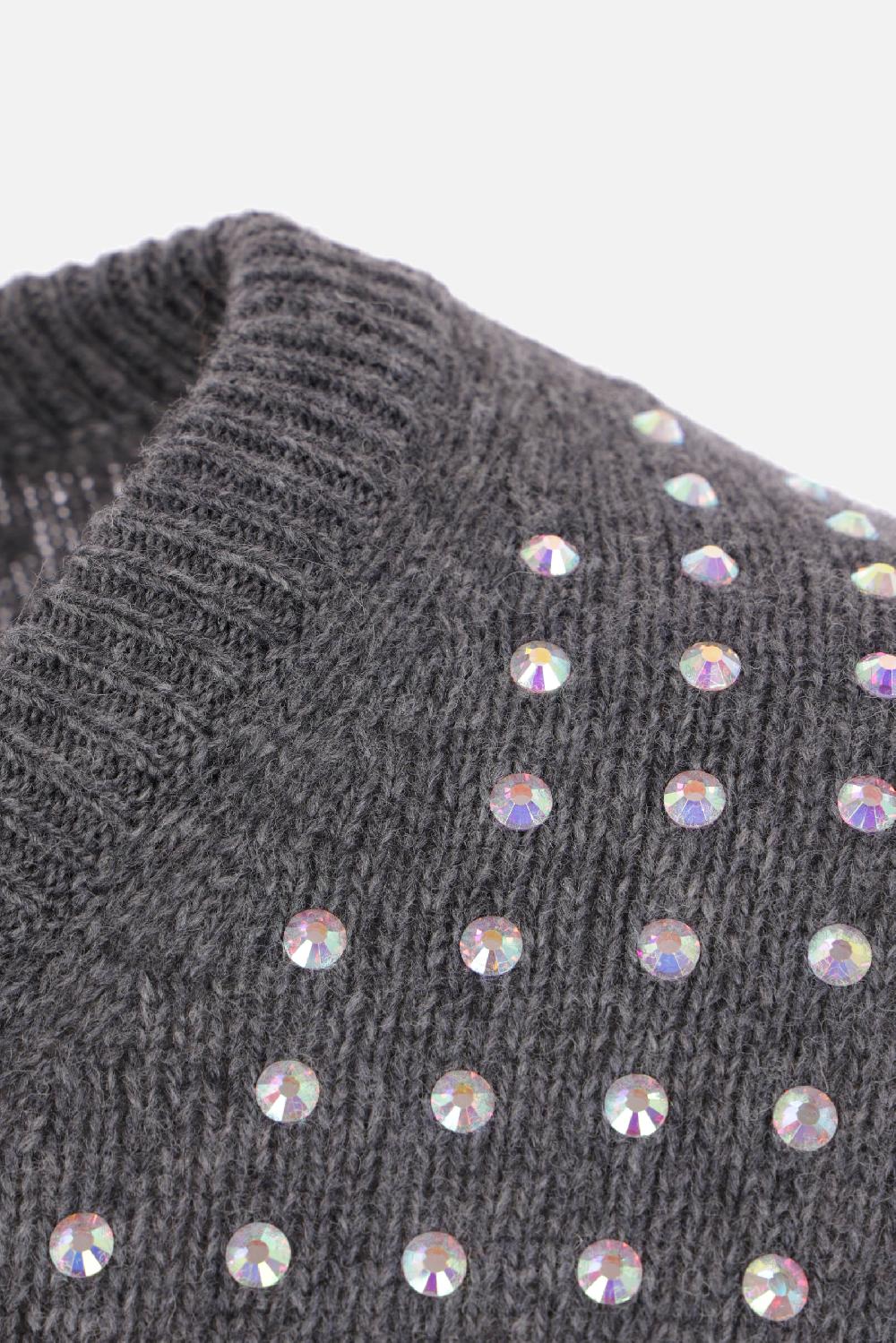 SPORTMAX pullover Uta in misto lana con strass Nuova