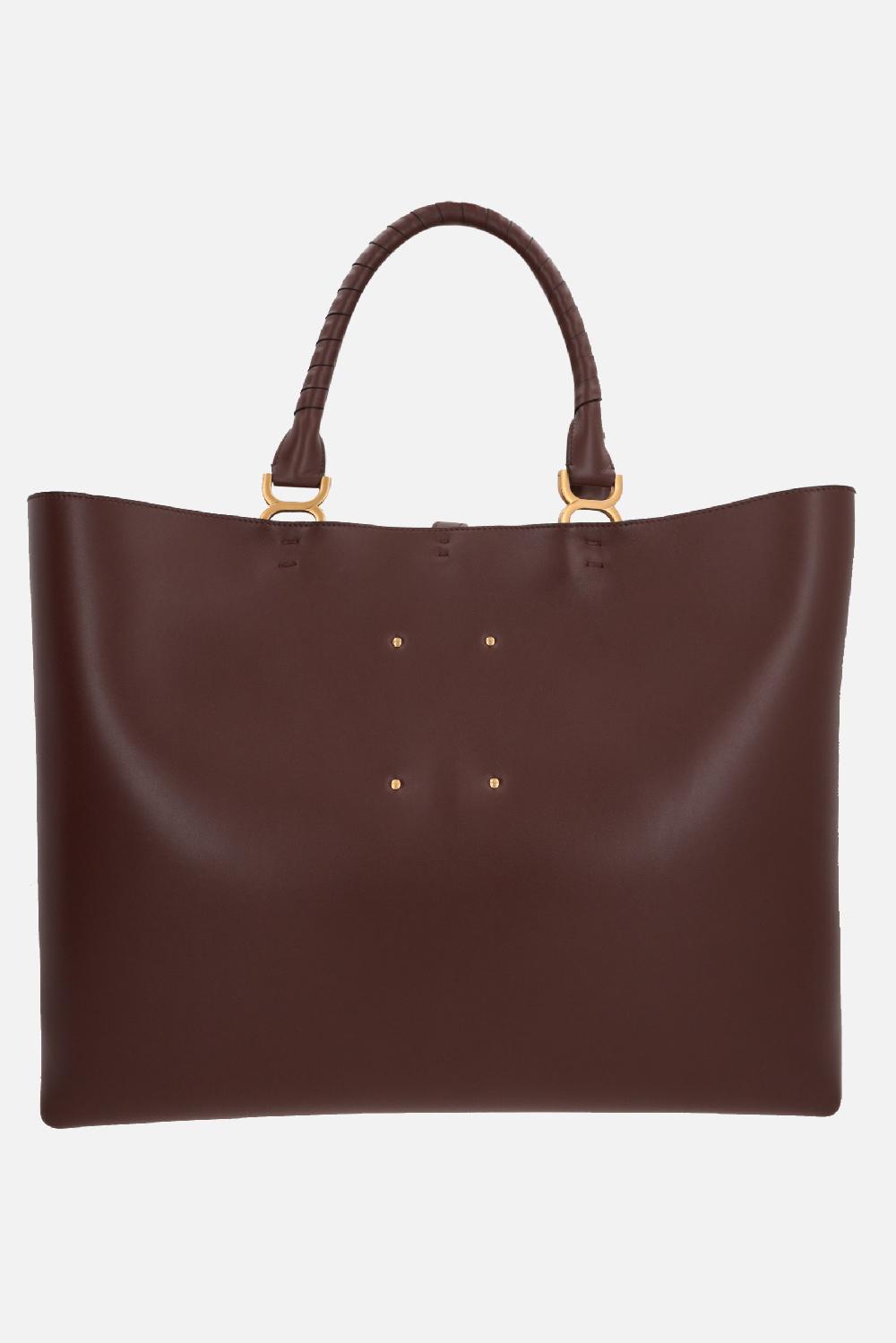 CHLOÉ borsa tote Marcie in suede e pelle liscia Nuovo