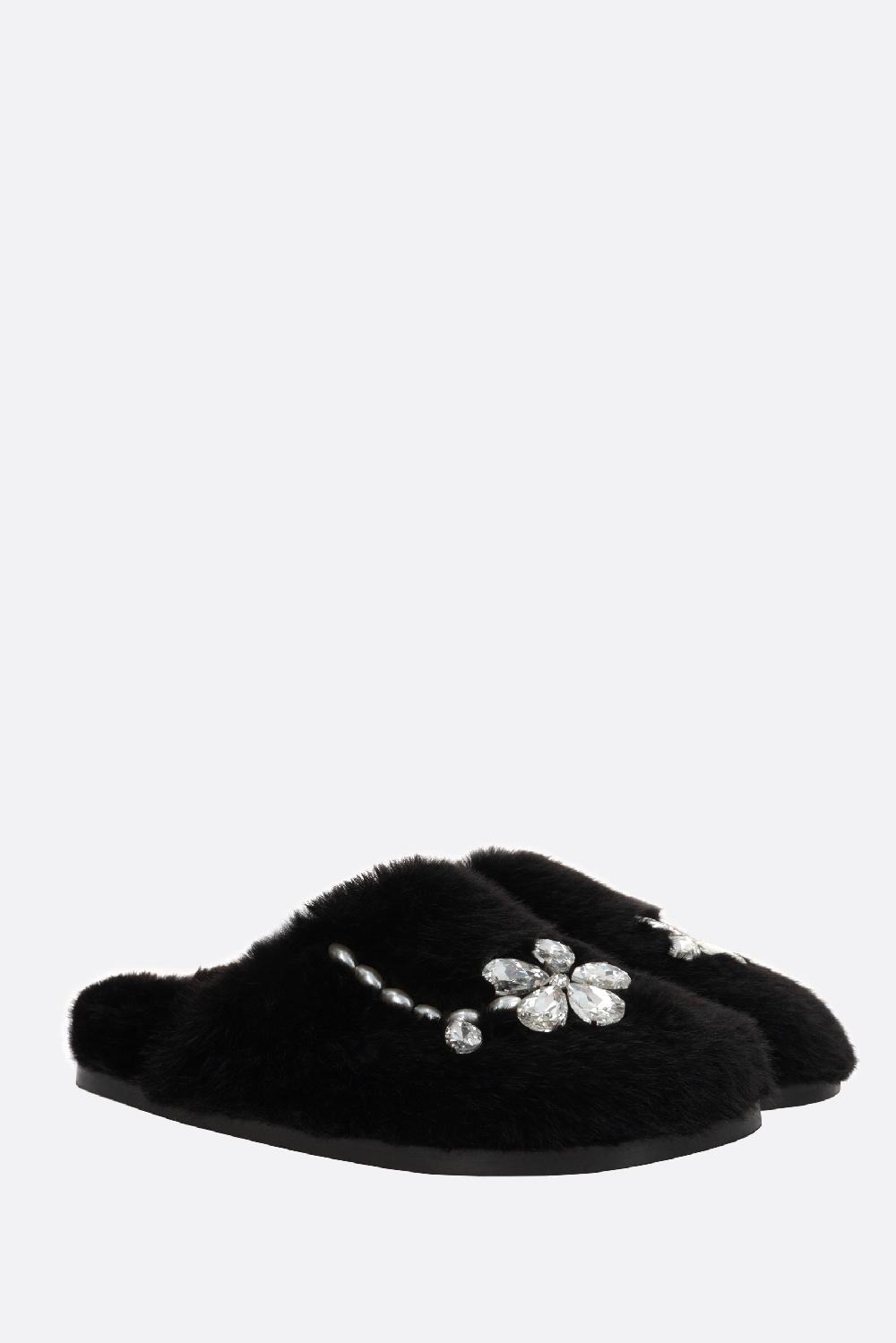 SIMONE ROCHA mule flat in eco pelliccia Promozione