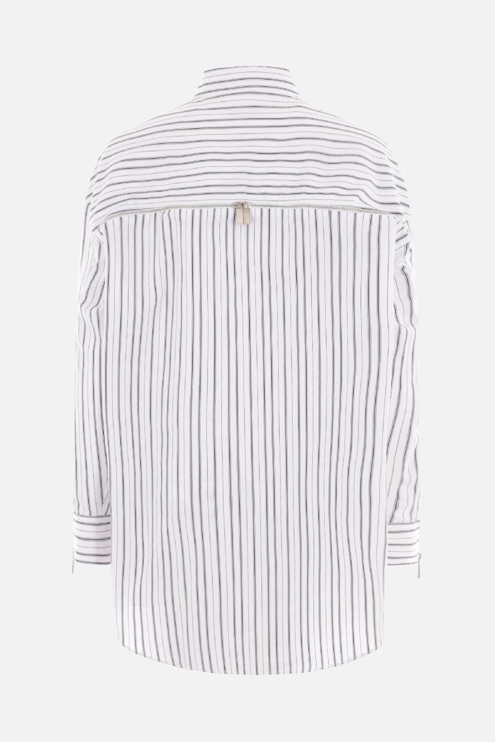 OFF WHITE camicia oversize in popeline a righe con zip Acquista Ora
