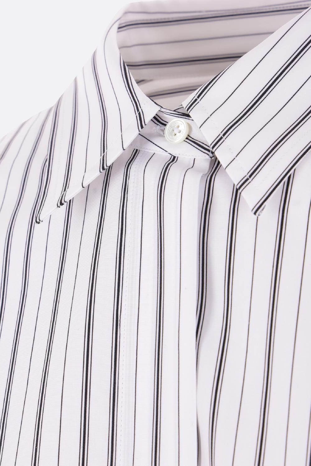 OFF WHITE camicia oversize in popeline a righe con zip Acquista Ora