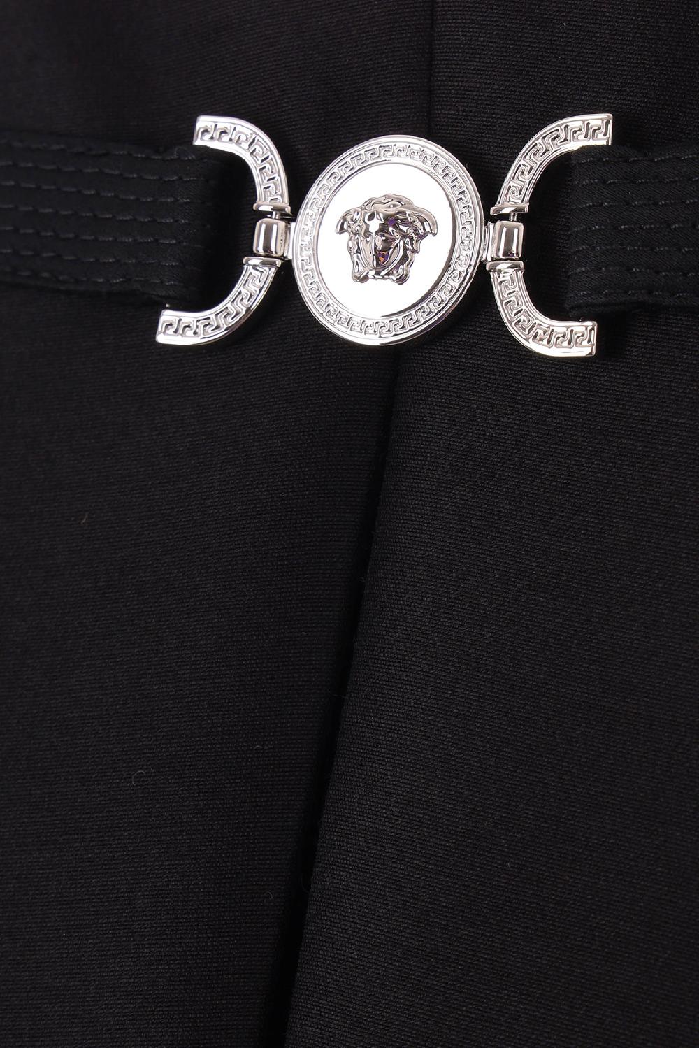 VERSACE top bustier in lana e seta con fibbia Medusa Prezzo Ridotto