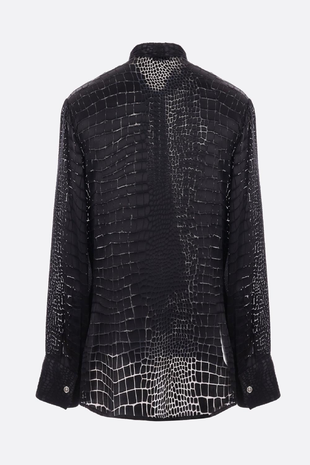 VERSACE camicia in misto seta devoré Coccodrillo Sottocosto
